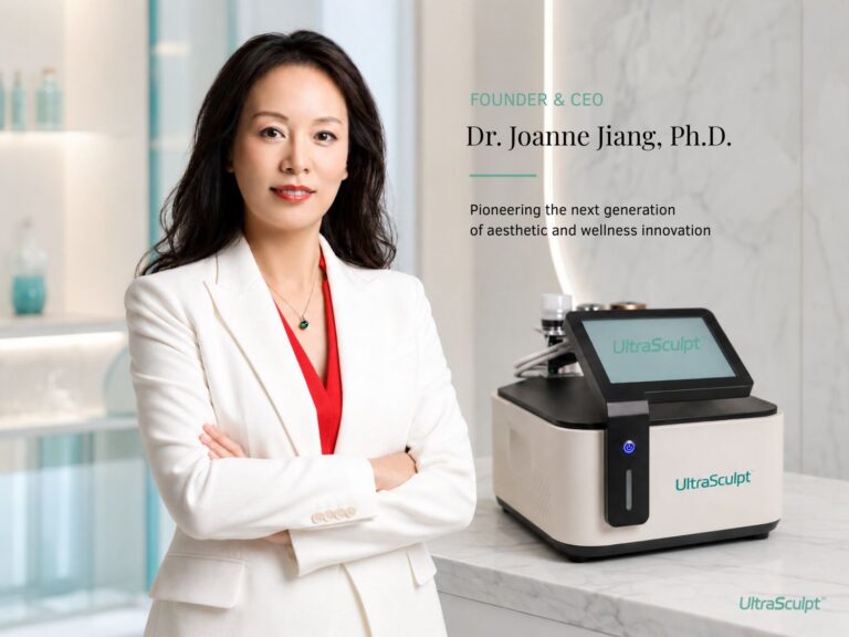 Dr. Joanne Jiang, Ph.D., inventor and CEO of UltraSculpt with patented skin tightening and rejuvenation technology