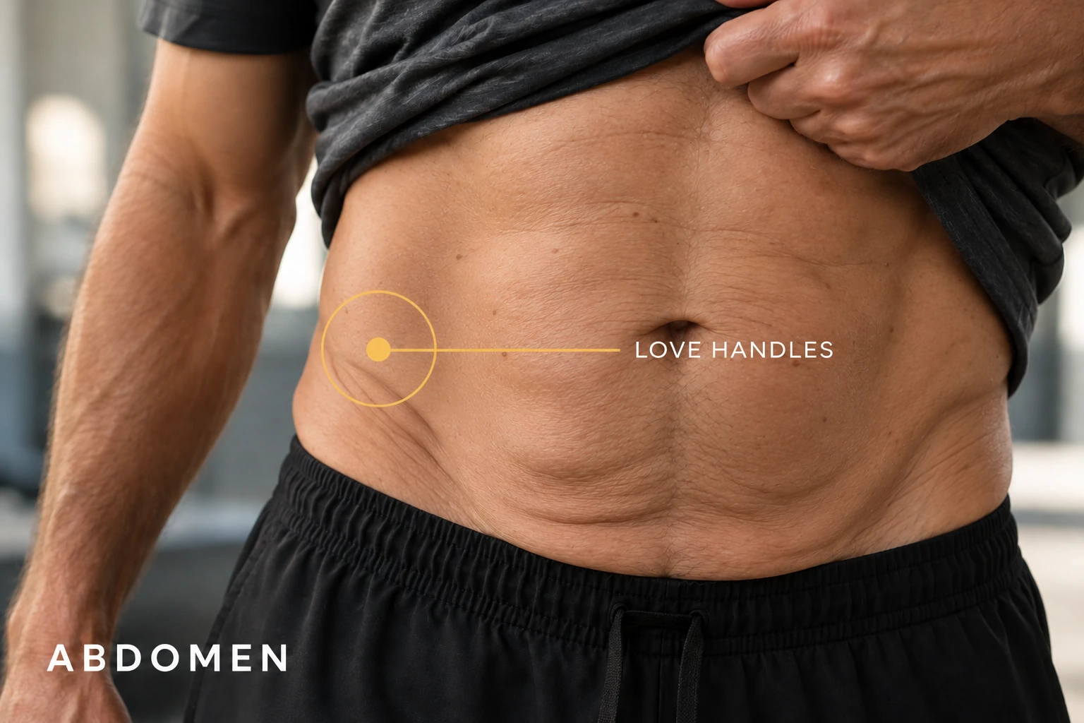 Abdomen & Back — illustrative treatment-area guide