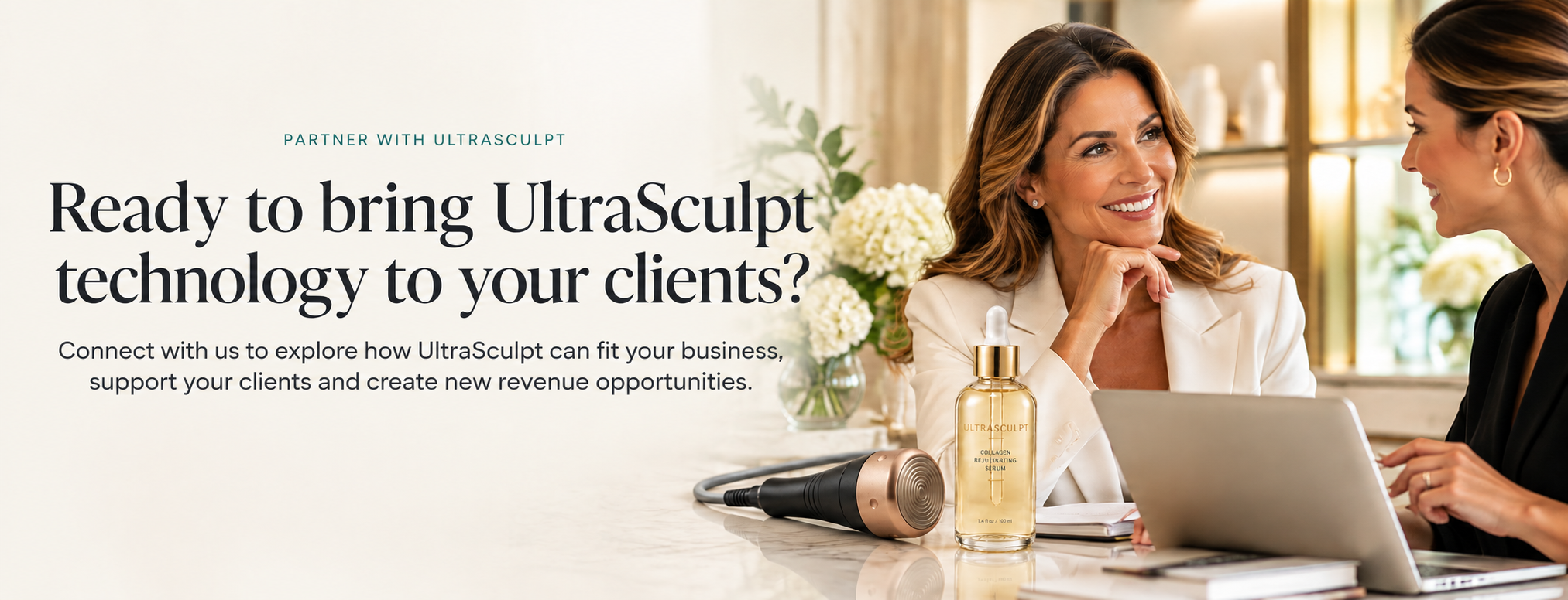 Partner with UltraSculpt: business consultation with UltraSculpt serum and applicator