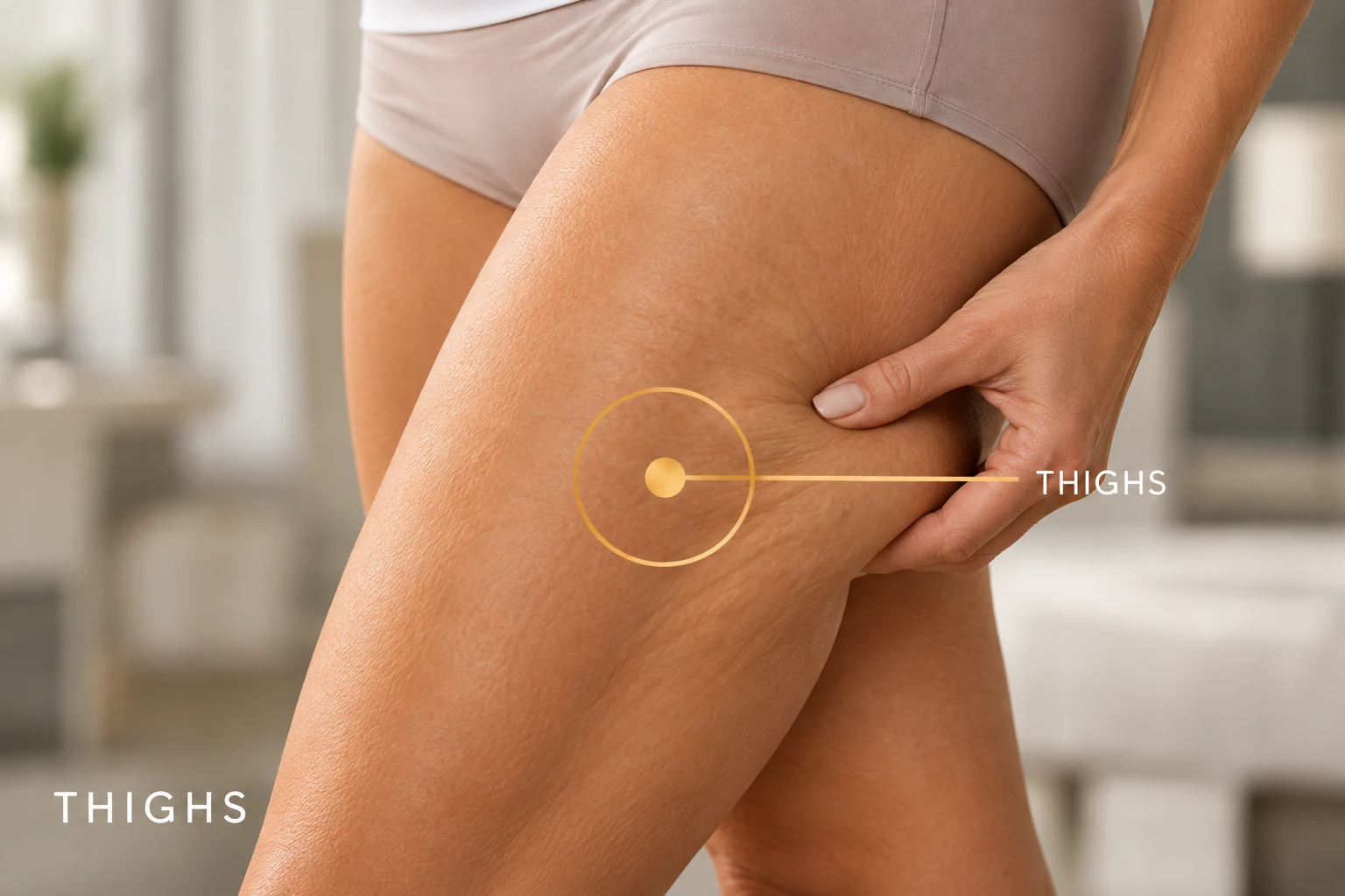 Thighs & Knees — illustrative treatment-area guide